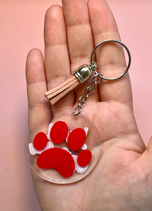 Paw Print Keyring 